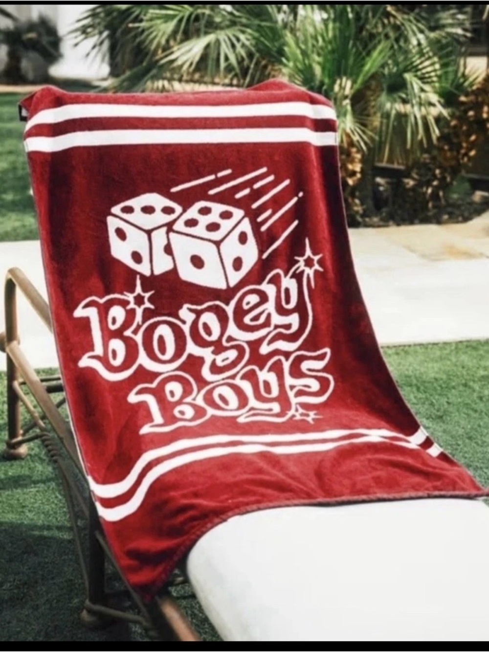 Bogey Boys Vegas Collection Red Dice Graphic Cotton Beach Towel 30x58 USA New